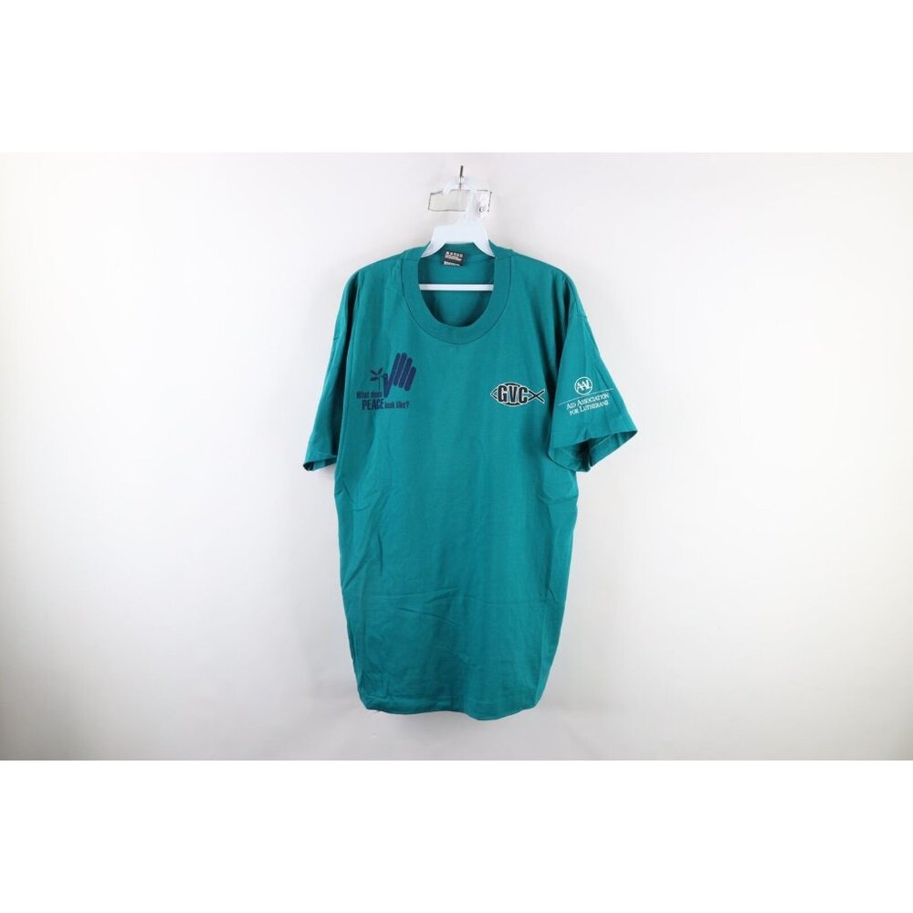 Vtg 90s Mens Xl Christian River Of Hope Elca Youth Gathering T-Shirt Teal Usa